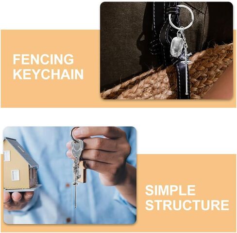BESPORTBLE Mini Fencing Keychain, 2Pcs Sports Keychain Fencing Backpacks Charm Keychains Hanging Bag Key Ring Small Fencing Pendant Sports Souvenir Fencing Fans in Saudi Arabia