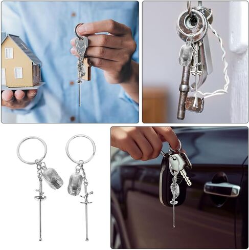 BESPORTBLE Mini Fencing Keychain, 2Pcs Sports Keychain Fencing Backpacks Charm Keychains Hanging Bag Key Ring Small Fencing Pendant Sports Souvenir Fencing Fans in Saudi Arabia