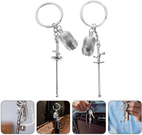 BESPORTBLE Mini Fencing Keychain, 2Pcs Sports Keychain Fencing Backpacks Charm Keychains Hanging Bag Key Ring Small Fencing Pendant Sports Souvenir Fencing Fans in Saudi Arabia