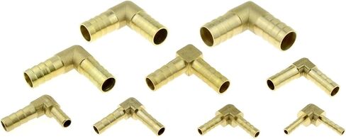 Hose Connector,Steel Tee Pipe Fittings 2PC Tee Y 3 4 Way Brass Barb Fitting, Tail Pneumatic Air Water Coupler(2 Way Elbow Shape,6mm Barb) in Saudi Arabia