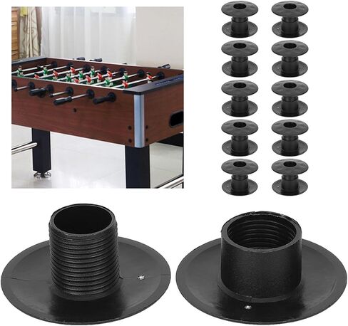 10 Pair of Foosball Machine Bushings,Threaded Structure Foosball Table Parts, Light Weight Table Football Bushings Rods, Black in Saudi Arabia