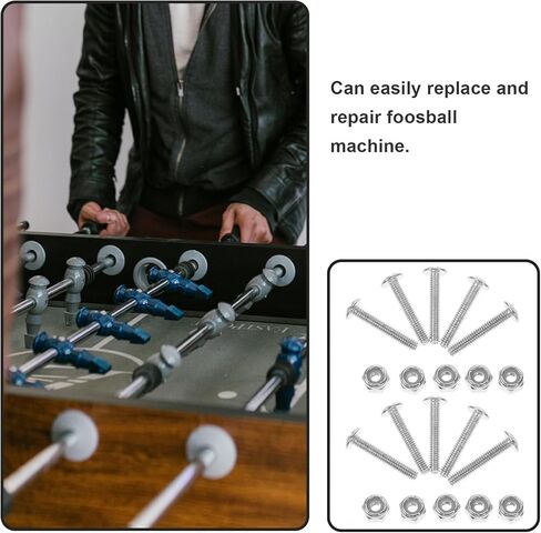 Kisangel 12pcs Foosball Table Screws Nuts Stability Bolts Foosball Table Fastener Tool for Stainless Steel Accessory in Saudi Arabia