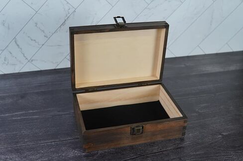 صندوق ذاكرة الزفاف المحفور - صندوق تذكار خشبي للعروس والعريس ، وعود الزواج ، أو الذكرى الأولى - الحجم المتوسط ​​- الجوز المظلم - 8.5 × 6 × 3 في in Kuwait