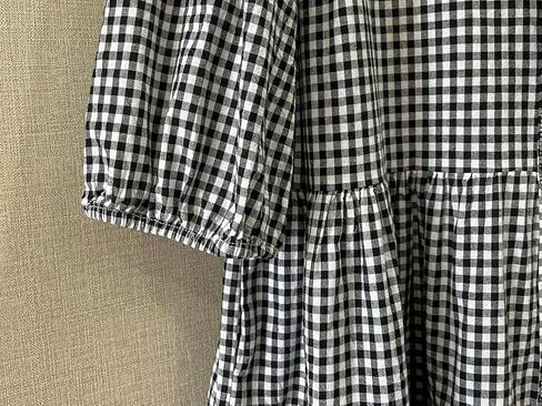 UTCOCO للسيدات 2025 ربيع الصيف فستان قميص منقوش بلود 3/4 نفخة الأكمام زر أسفل فستان MIDI غير الرسمي مع جيوب in Kuwait