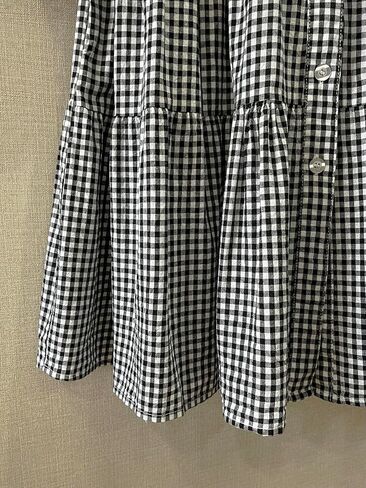 UTCOCO للسيدات 2025 ربيع الصيف فستان قميص منقوش بلود 3/4 نفخة الأكمام زر أسفل فستان MIDI غير الرسمي مع جيوب in Kuwait