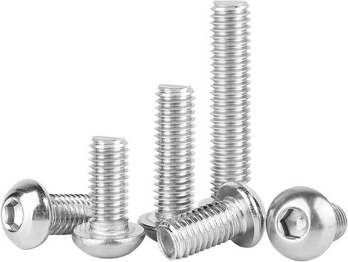 M4 Button Head Screws,M4×10mm Bolts,M4-0.7×10mm Screw and Bolt,304 Stainless Steel 18-8, Allen Hex Drive,Bright Finish,Fully Machine Thread,Coarse Thread UNC,50PCS in Saudi Arabia