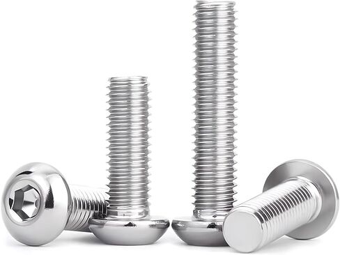 M4 Button Head Screws,M4×10mm Bolts,M4-0.7×10mm Screw and Bolt,304 Stainless Steel 18-8, Allen Hex Drive,Bright Finish,Fully Machine Thread,Coarse Thread UNC,50PCS in Saudi Arabia