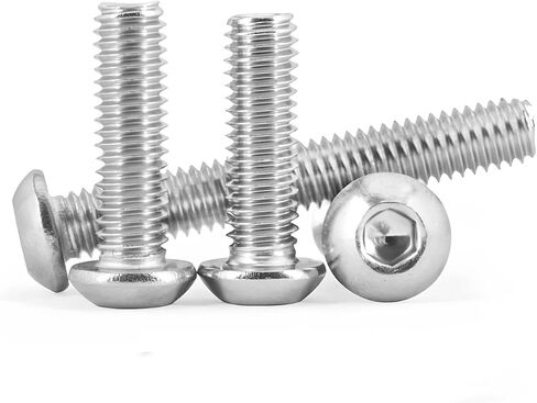 M4 Button Head Screws,M4×10mm Bolts,M4-0.7×10mm Screw and Bolt,304 Stainless Steel 18-8, Allen Hex Drive,Bright Finish,Fully Machine Thread,Coarse Thread UNC,50PCS in Saudi Arabia