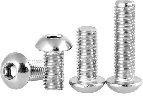 M4 Button Head Screws,M4×10mm Bolts,M4-0.7×10mm Screw and Bolt,304 Stainless Steel 18-8, Allen Hex Drive,Bright Finish,Fully Machine Thread,Coarse Thread UNC,50PCS in Saudi Arabia