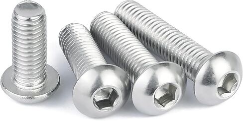 M4 Button Head Screws,M4×10mm Bolts,M4-0.7×10mm Screw and Bolt,304 Stainless Steel 18-8, Allen Hex Drive,Bright Finish,Fully Machine Thread,Coarse Thread UNC,50PCS in Saudi Arabia