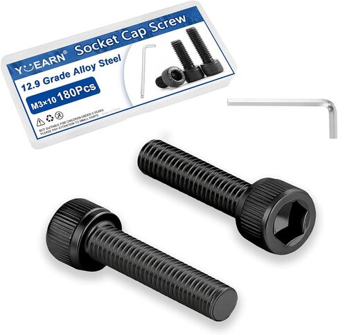 60Pcs M3x30mm Hex Socket Head Cap Screws Bolts,12.9 Alloy Steel Black Oxide,Allen Drive, Full Thread,with Hex Wrench, for Truck Suspension in Saudi Arabia
