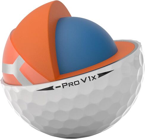Titleist Pro V1x Left Dash RCT Golf Ball, 1 Dozen USA Direct Import (Radar Ballistic Measure), Trackman, Pack of 12 in Saudi Arabia