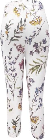 Capris النسائية لصيف الصيف مرنة الخصر محصول صالة اليوغا السراويل الأزهار طباعة بطانية طول الركبة طماق كابري in Kuwait