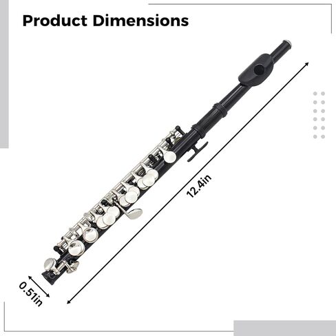 C-Tuned Piccolo, 16 Holes In E Key, Ideal For Beginners And Students, Includes Case And Maintenance Tools in Saudi Arabia