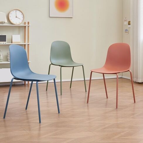 Office Chair Simple Plastic Dining Chair for Small Household Dining Room with Backrest Leisure Chair Modern Office Negotiation Chair Home Office Desk Chairs in Saudi Arabia