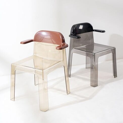 Office Chair Transparent Dining Chair Nordic Home Armrest Creative Fun Backrest Chair Restaurant Chair Home Office Desk Chairs in Saudi Arabia