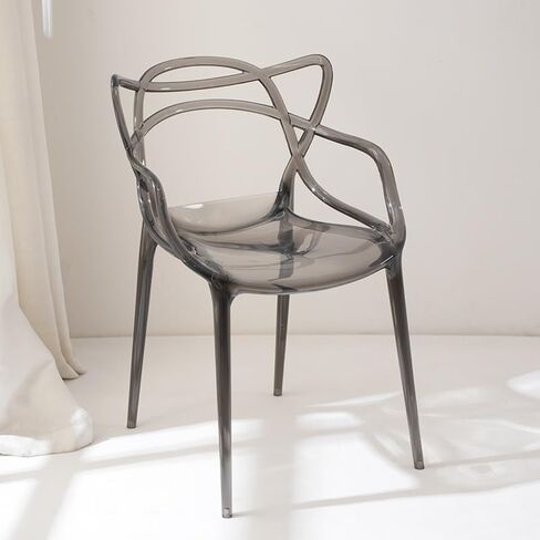 Office Chair Modern Transparent Crystal Dining Chair Simple Home Backrest Nordic Plastic Creative Stool Light Luxury Home Office Desk Chairs in Saudi Arabia