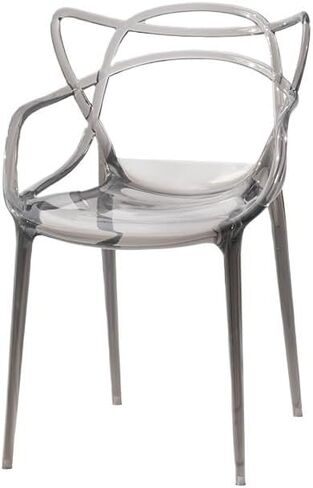 Office Chair Modern Transparent Crystal Dining Chair Simple Home Backrest Nordic Plastic Creative Stool Light Luxury Home Office Desk Chairs in Saudi Arabia