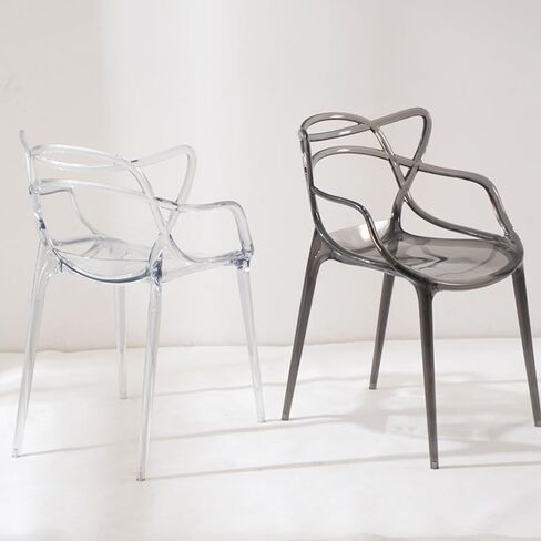 Office Chair Modern Transparent Crystal Dining Chair Simple Home Backrest Nordic Plastic Creative Stool Light Luxury Home Office Desk Chairs in Saudi Arabia