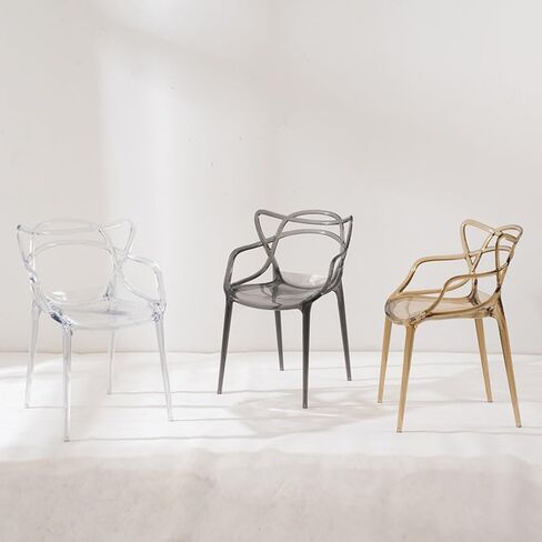 Office Chair Modern Transparent Crystal Dining Chair Simple Home Backrest Nordic Plastic Creative Stool Light Luxury Home Office Desk Chairs in Saudi Arabia