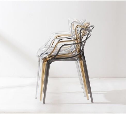 Office Chair Modern Transparent Crystal Dining Chair Simple Home Backrest Nordic Plastic Creative Stool Light Luxury Home Office Desk Chairs in Saudi Arabia