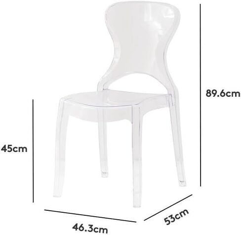 Office Chair Nordic Transparent Dining Chair Creative Plastic Back Stackable Cafe Armchair Negotiation Home Office Desk Chairs in Saudi Arabia