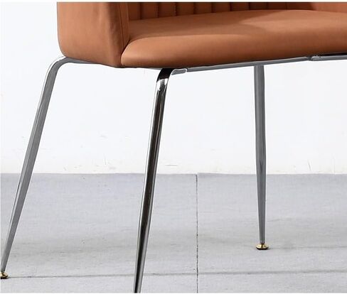 Office Chair Modern Minimalist Dining Chair, Home Reclining Chair, Leather Steel Frame Chair with Armrests, Reception Chair Home Office Desk Chairs in Saudi Arabia