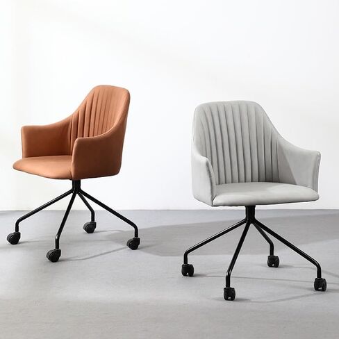 Office Chair Modern Minimalist Dining Chair, Home Reclining Chair, Leather Steel Frame Chair with Armrests, Reception Chair Home Office Desk Chairs in Saudi Arabia