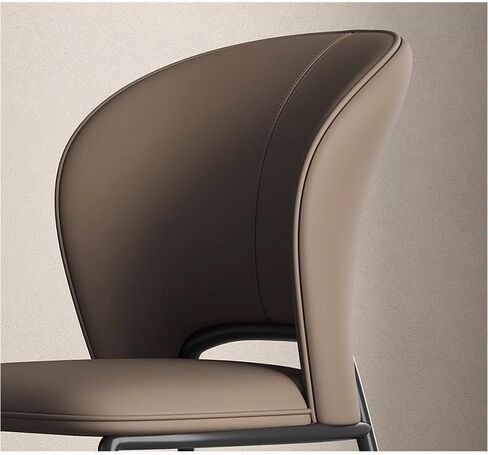 Office Chair Simple Modern Italian Style Metal Leather Dining Chair Restaurant Home Soft Back Chair Home Office Desk Chairs in Saudi Arabia