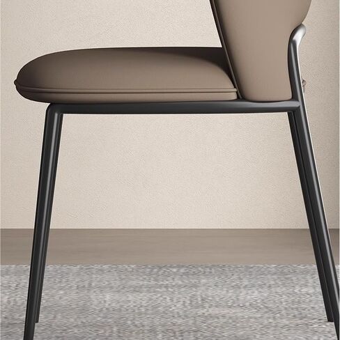 Office Chair Simple Modern Italian Style Metal Leather Dining Chair Restaurant Home Soft Back Chair Home Office Desk Chairs in Saudi Arabia