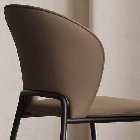 Office Chair Simple Modern Italian Style Metal Leather Dining Chair Restaurant Home Soft Back Chair Home Office Desk Chairs in Saudi Arabia