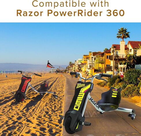 AlveyTech 12 Volt Battery Pack for the Razor Power Rider 360 Electric 3-Wheeler Bike (5 Ah, with Harness) - Replacement Single Premium Rechargeable AGM Batteries with Wiring Harness in Saudi Arabia