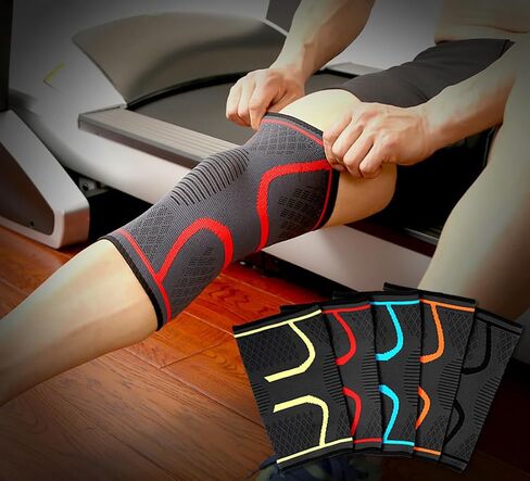 KM Outdoor&Sports 1 Pair Knee Support Compression Sleeve Running Sports Protective Knee Pads (Black, X-Large) in Saudi Arabia
