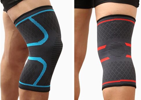KM Outdoor&Sports 1 Pair Knee Support Compression Sleeve Running Sports Protective Knee Pads (Black, X-Large) in Saudi Arabia