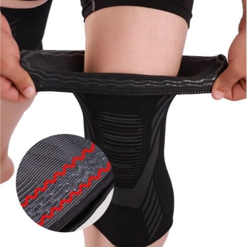Exercise, Protection Four-Sided Stretch Knitted Nylon Knee Pads for Running Silicone Knee Pads for Men Women for Fitness, Cycling, Running, Playing Football in Saudi Arabia