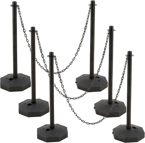 6 حزمة مرور مرور الحزمة مرتبة بعد المخاريط ، وظيفة Stanchion البلاستيكية بوست مع قاعدة قابلة للملء وسلاسل 5.4 قدم ، والسيطرة على مراقبة موقف السيارات لبناء مواقف السيارات ، والكراجات in Kuwait