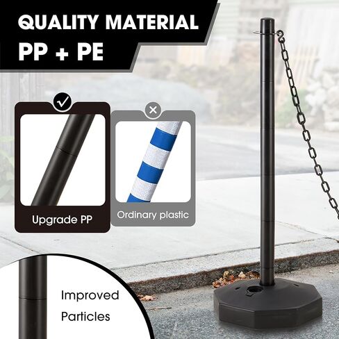 6 حزمة مرور مرور الحزمة مرتبة بعد المخاريط ، وظيفة Stanchion البلاستيكية بوست مع قاعدة قابلة للملء وسلاسل 5.4 قدم ، والسيطرة على مراقبة موقف السيارات لبناء مواقف السيارات ، والكراجات in Kuwait