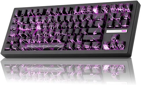 ZORNHER ZH870 Wireless Mechanical Gaming Keyboard,80% Black Custom Creamy Sound Keyboard with Shine Though Lighning IMD Keycaps,Pre-lubed Linear Switches,Hot-Swappable,RGB Backlit in Kuwait
