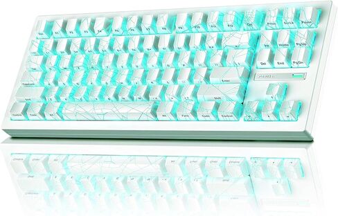ZORNHER ZH870 Wireless Mechanical Gaming Keyboard,80% Black Custom Creamy Sound Keyboard with Shine Though Lighning IMD Keycaps,Pre-lubed Linear Switches,Hot-Swappable,RGB Backlit in Kuwait