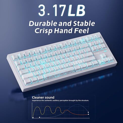 ZORNHER ZH870 Wireless Mechanical Gaming Keyboard,80% Black Custom Creamy Sound Keyboard with Shine Though Lighning IMD Keycaps,Pre-lubed Linear Switches,Hot-Swappable,RGB Backlit in Kuwait