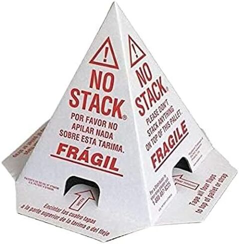 Primepack No Stack Pallet Cones | Safe Shipping and Handling Alerts | White/Red | English, Spanish, French | 50 Pack in Kuwait