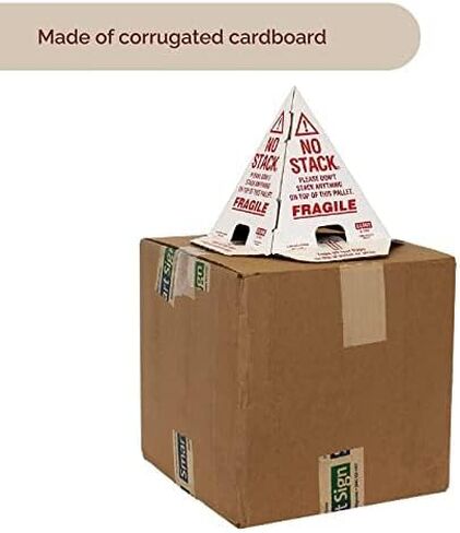 Primepack No Stack Pallet Cones | Safe Shipping and Handling Alerts | White/Red | English, Spanish, French | 50 Pack in Kuwait