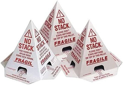 Primepack No Stack Pallet Cones | Safe Shipping and Handling Alerts | White/Red | English, Spanish, French | 50 Pack in Kuwait