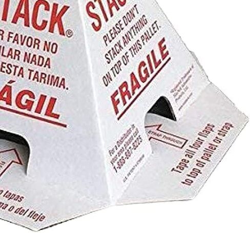 Primepack No Stack Pallet Cones | Safe Shipping and Handling Alerts | White/Red | English, Spanish, French | 50 Pack in Kuwait
