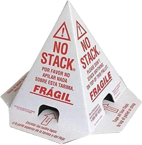 Primepack No Stack Pallet Cones | Safe Shipping and Handling Alerts | White/Red | English, Spanish, French | 50 Pack in Kuwait