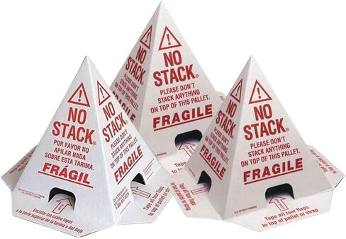 Primepack No Stack Pallet Cones | Safe Shipping and Handling Alerts | White/Red | English, Spanish, French | 50 Pack in Kuwait