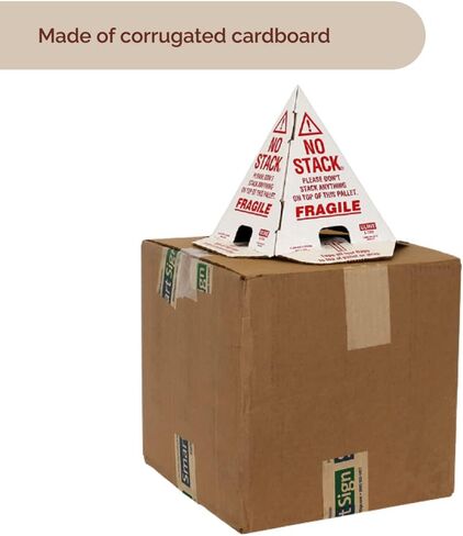 Primepack No Stack Pallet Cones | Safe Shipping and Handling Alerts | White/Red | English, Spanish, French | 50 Pack in Kuwait