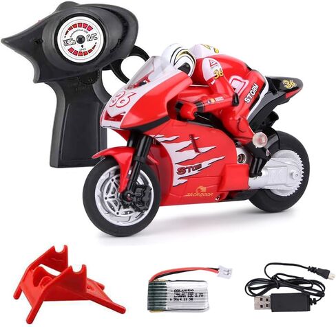 Mini RC Motorcycle for Adult, 2.4G Full Proportional Remote Control Simulation Electric Drift Motorcycle, High Speed RC Stunt Drift Bike Racing Vehicle Model Gift 8012 Red in Kuwait