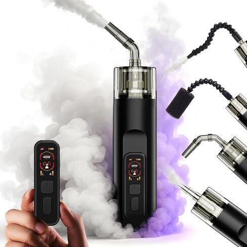 آلة الضباب المحمولة - 18W شحن سريع وآلة دخان صغيرة 40 واط ， للتصوير الفوتوغرافي/حفلات الزفاف/حفلات الهالوين/الأنشطة الخارجية إضافة سحر غير محدود إلى جوك في الموقع in Kuwait