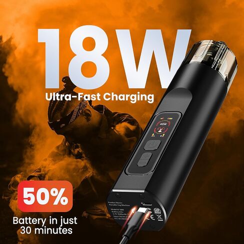 آلة الضباب المحمولة - 18W شحن سريع وآلة دخان صغيرة 40 واط ， للتصوير الفوتوغرافي/حفلات الزفاف/حفلات الهالوين/الأنشطة الخارجية إضافة سحر غير محدود إلى جوك في الموقع in Kuwait